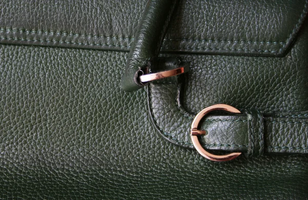 Close-up of green leather texture as background — Stock Photo, Image
