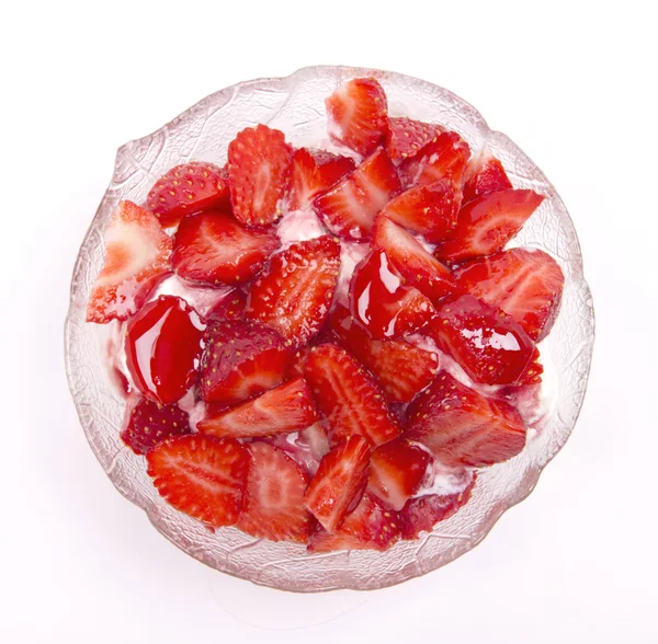 冰淇淋的新鲜草莓 — 图库照片