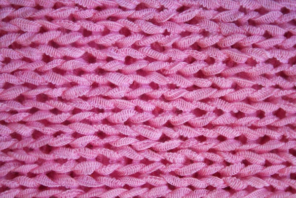 Pink knitted textured background — Stock Photo, Image