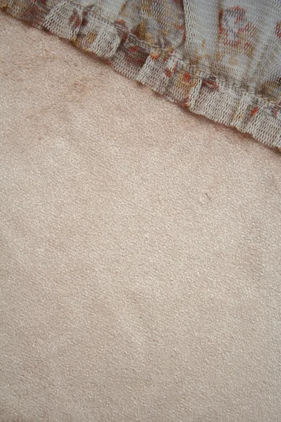 ベージュのベルベットの布の背景 — ストック写真