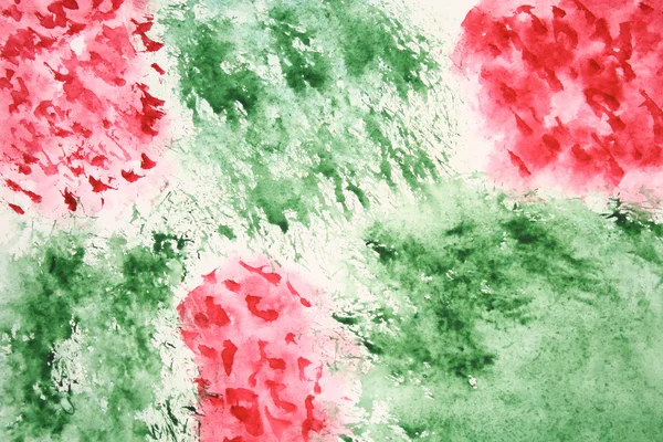 Latar belakang bunga merah warna air abstrak pada kertas — Stok Foto