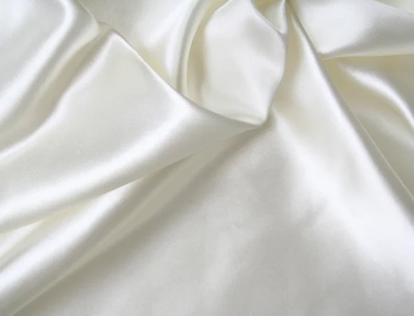 Glat elegant hvid silke som baggrund - Stock-foto