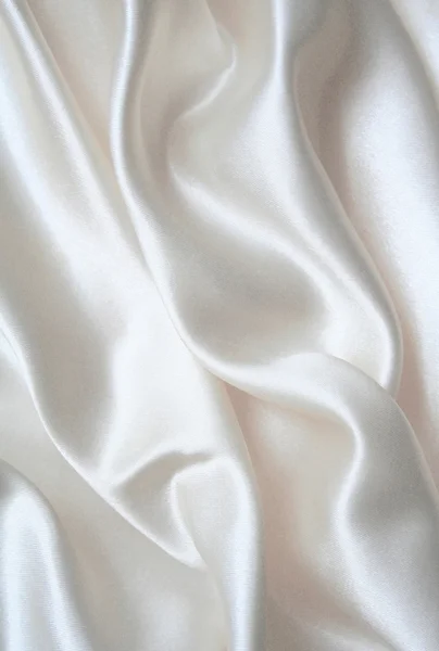 光滑优雅白色丝绸作为背景 — 图库照片