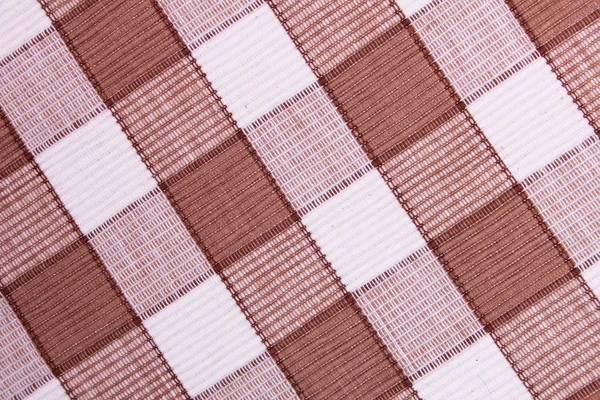 Linen white and brown fabric as background — Stock Photo, Image