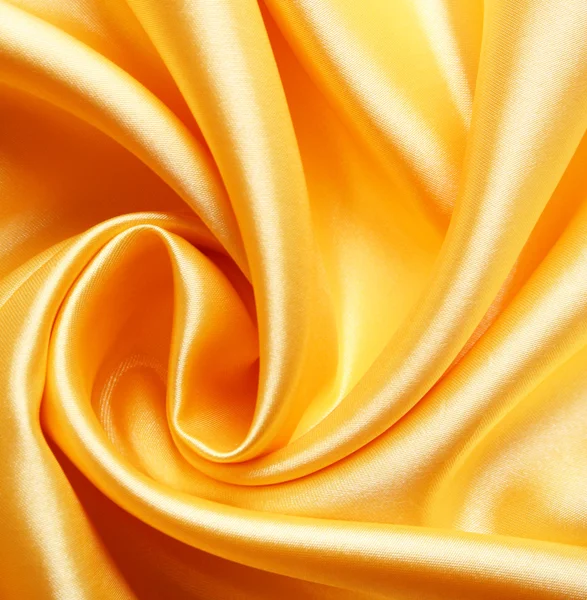 Liso elegante satén dorado como fondo — Foto de Stock