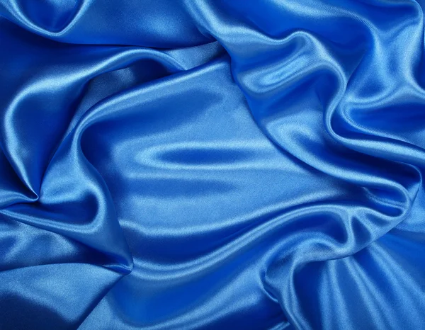 Liso elegante seda azul como fondo — Foto de Stock