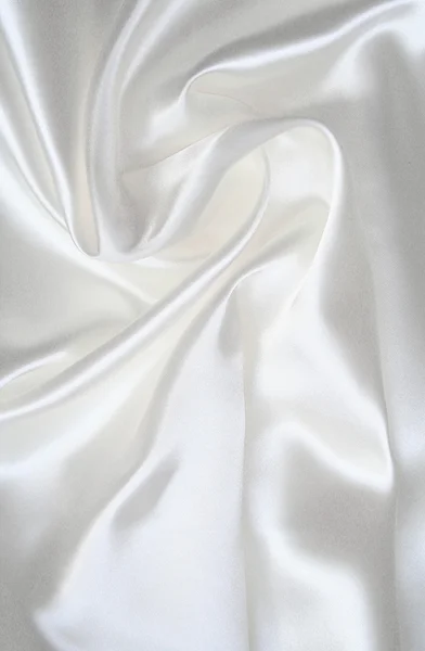 Glatte elegante weiße Seide als Hochzeitshintergrund — Stockfoto