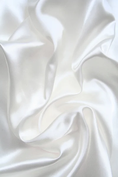 Smooth elegant white silk as wedding background — Stock Photo, Image