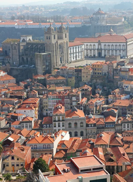Portugal. Porto. Flygfoto över Portugals staden. Porto. Flygfoto ove — Stockfoto