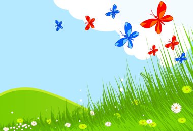 Spring landscape clipart