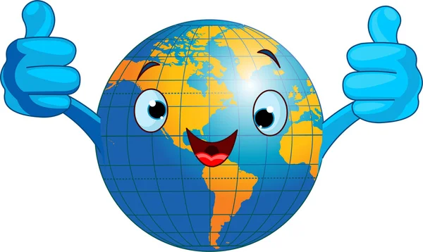 Világ globe karakter — Stock Vector
