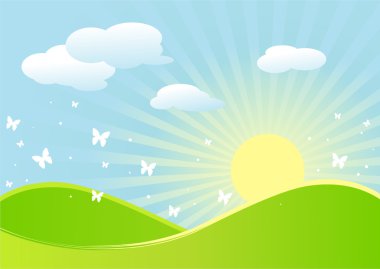 Spring landscape clipart