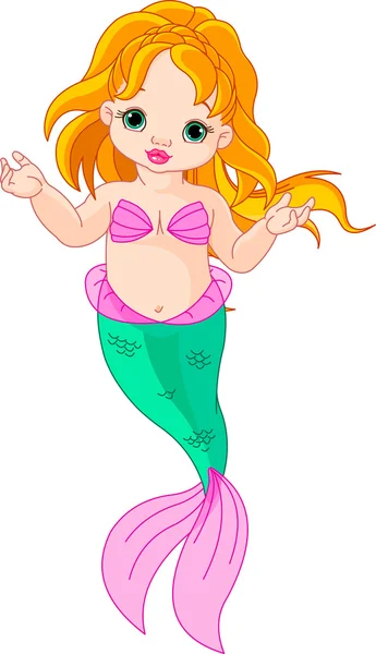 Mermaid baby Girl — Stock Vector