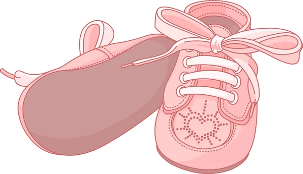 Zapatos de bebé rosa — Vector de stock