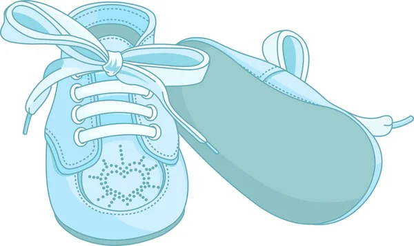 Blue baby shoes — Stock Vector