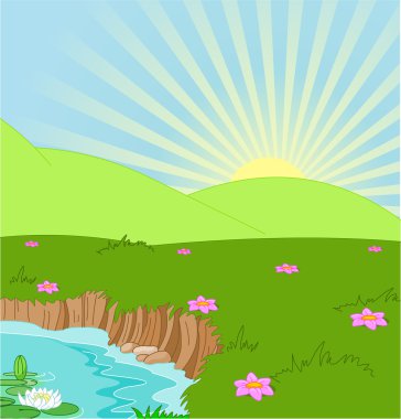 Summer landscape clipart