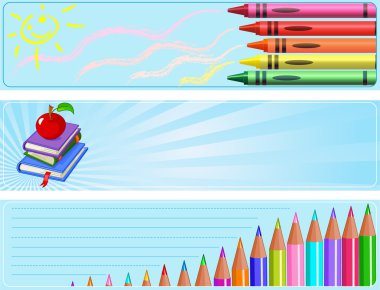 Different Back to school banners clipart