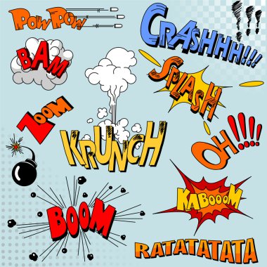 Comic book explosion clipart