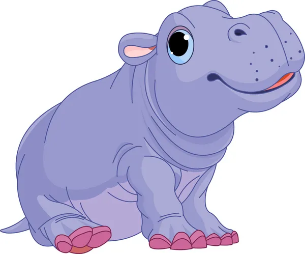 Desenhos animados bebê Hippo menino — Vetor de Stock