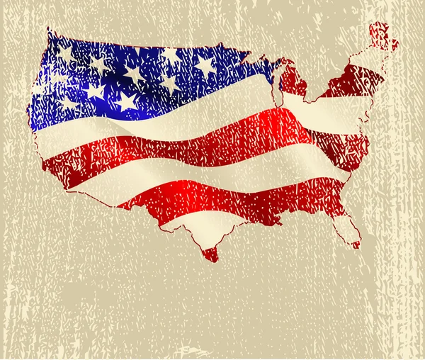 Amerikansk flaggkarta — Stock vektor