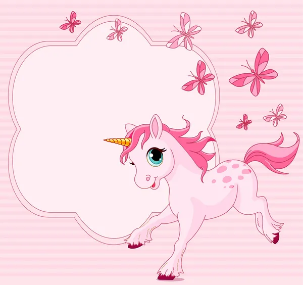 Baby unicorn cedulku — Stockový vektor