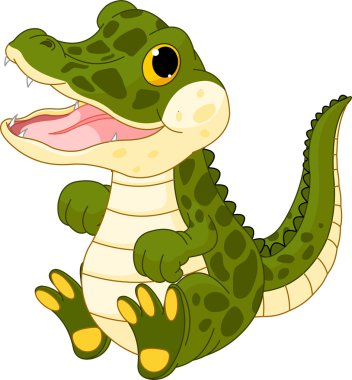 Baby crocodile clipart