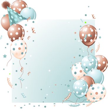 Blue Birthday card clipart