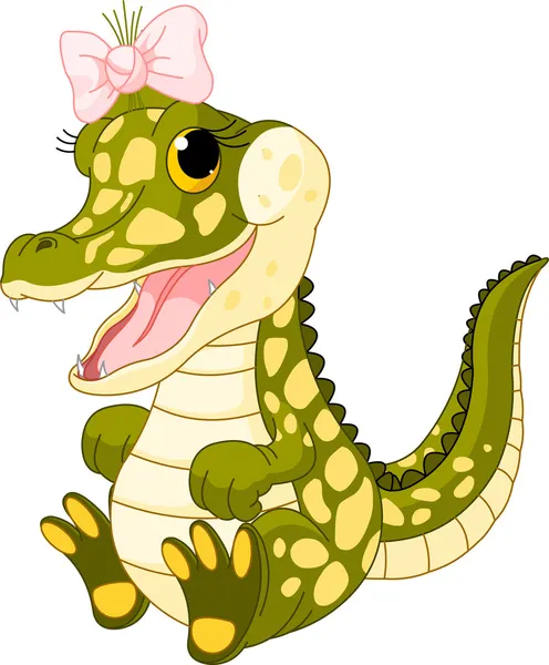 Criança crocodilo menina — Vetor de Stock