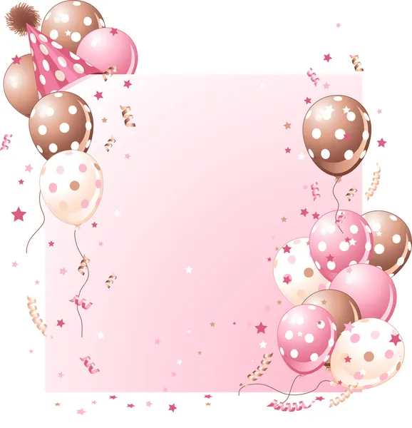 Rosa Geburtstagskarte — Stockvektor