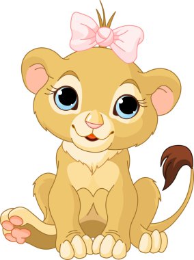 Lion girl cub clipart