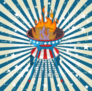 Patriotic radial barbeque background clipart