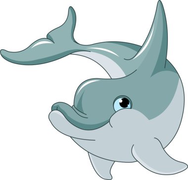 Swimming Dolphin clipart