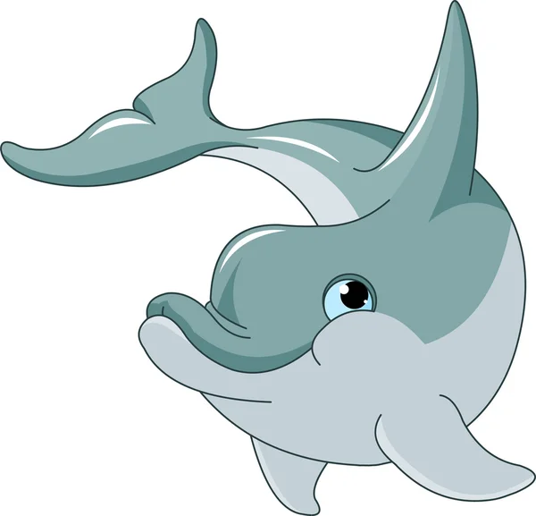 Schwimmdelphin — Stockvektor