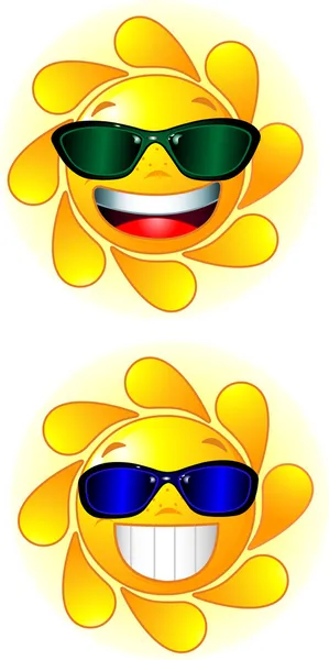Sol com óculos de sol — Vetor de Stock