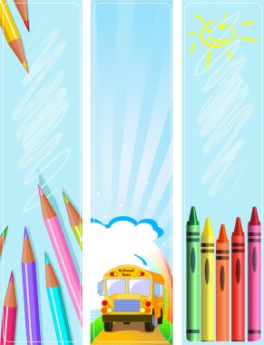 Different Back to school banners clipart