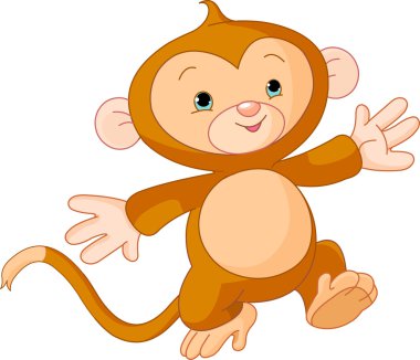 Happy little Monkey clipart