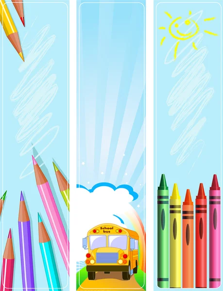 Différentes bannières de retour à l'école — Image vectorielle