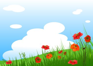 Poppies Meadow background clipart