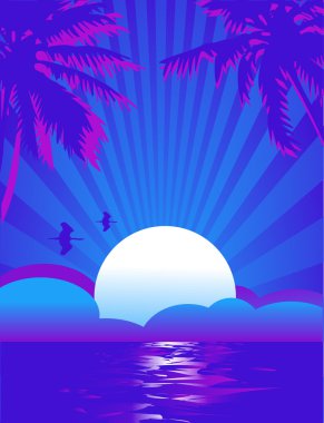 Summer tropical Night clipart