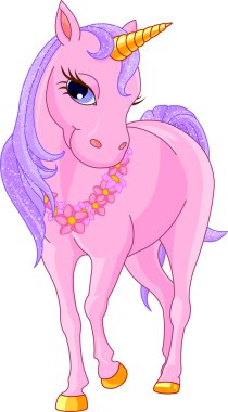 Beautiful Pink Unicorn clipart