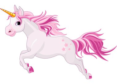 Running unicorn clipart