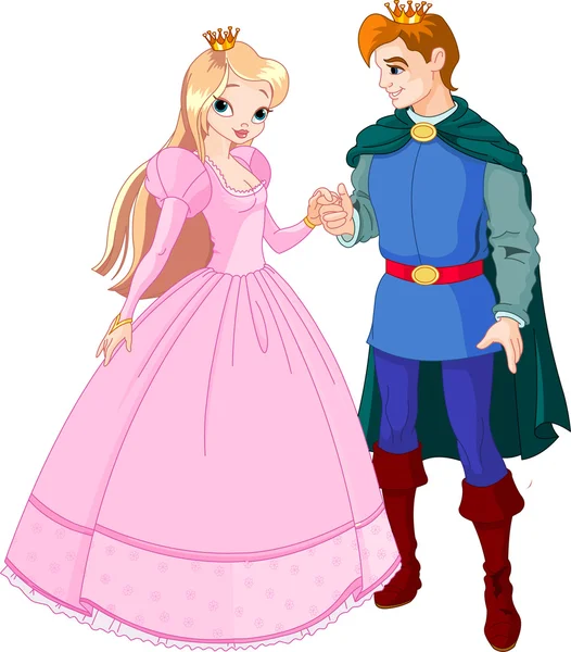 Όμορφος πρίγκιπας και η πριγκίπισσα — Διανυσματικό Αρχείο
