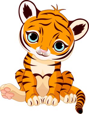 Cute tiger cub clipart