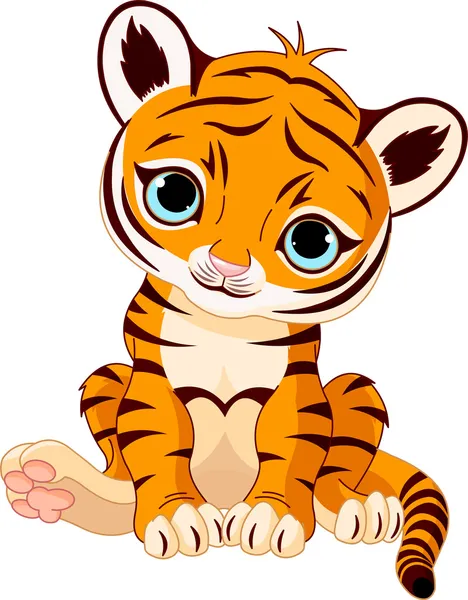 Милый тигровый детёныш — стоковый вектор