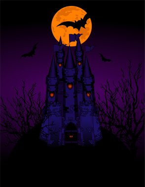 Haunted Castle invitation card clipart