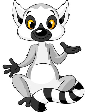 Sitting lemur explain clipart