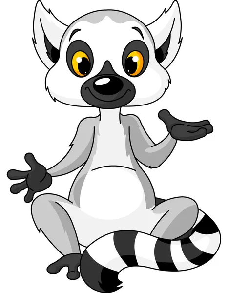 Lemur sedící vysvětlit — Stockový vektor