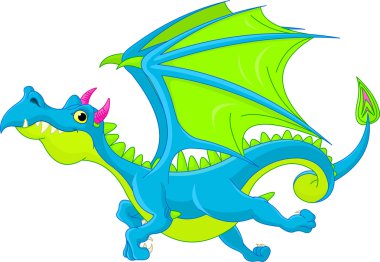 Cartoon flying dragon clipart