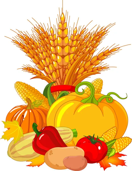 Conception de récolte de Thanksgiving — Image vectorielle