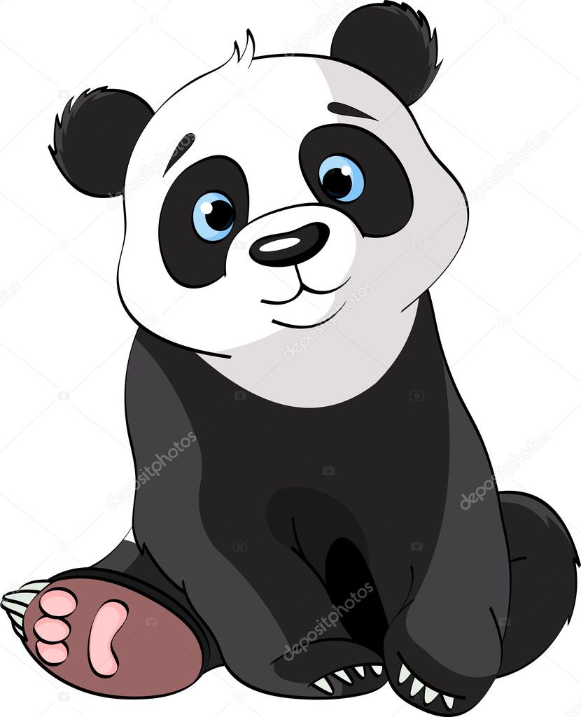 Kawaii panda, anime panda Stock Illustration